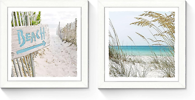 #ad Framed Coastal Gallery Wall Art: Beach Theme Collection Ocean Pictures Prints Se $45.34