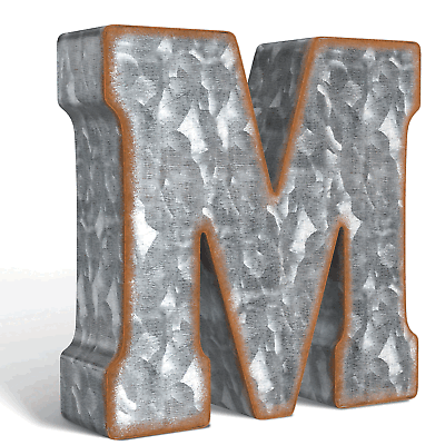 #ad Galvanized Metal Letters for Wall Decor for Hanging 3D Letter M $17.67