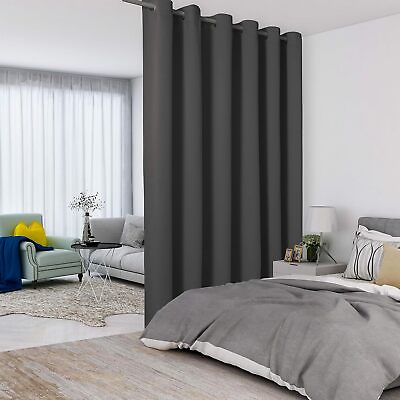 #ad #ad Dark Grey Room Divider Curtains Total Privacy Wall Room Divider Screens Wide B $37.99