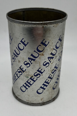 #ad Cheese Sauce Generic Empty Can No Frills Vintage Budget Value $12.00