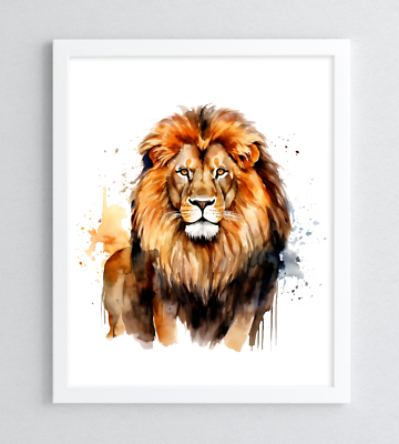 #ad #ad Lion Art Print Wildlife Lion Art Home Decor Wall Art Print Wall Decor Cats $9.99