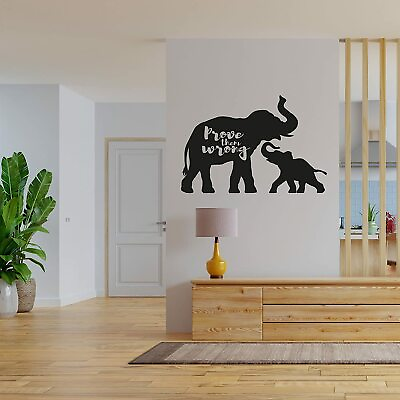 Prove Them Quote Elephant Animal Wall Art Stickers for Kids Home Room Decals $10.00