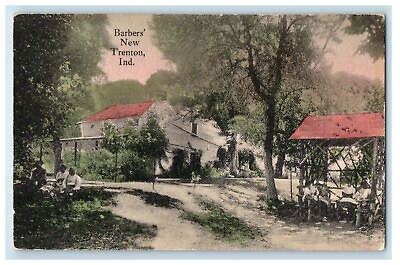 #ad c1910#x27;s Barber#x27;s New Trenton Indiana IN Kreemer Art Co. Antique Postcard $29.95