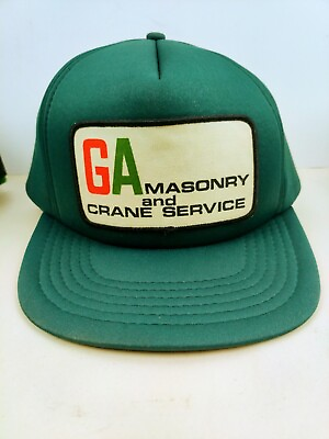 #ad Vintage GA Masonry amp; Crane Patch Trucker Hat Snapback Cap $26.00