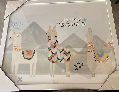 #ad Llama Squad Wall Framed Art 18x15 $22.00