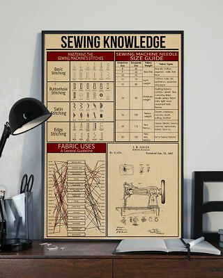 #ad Sewing Knowledge Home Decor Wall Art Poster $16.95