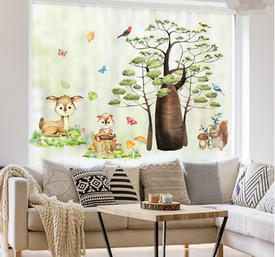 #ad Huge Wall decal Stickers Big Tree Animals Wall Picture Children#x27;s Room Nursery $7.95