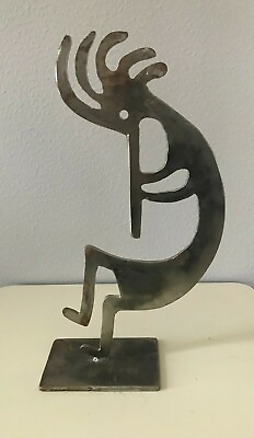 #ad KOKOPELLI Metal Cut Steel Figure Art Table Decor 16.5quot; Sculpture Flute Player $94.05