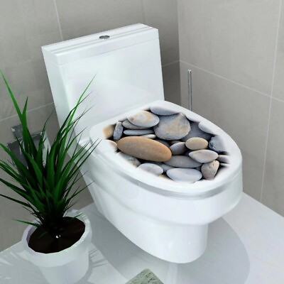 #ad Bathroom Toilet Seat Graphic Stones Removable Vinyl Art Sticker Decal Home Decor $9.99