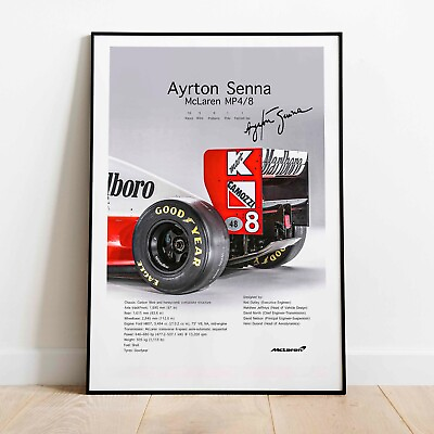 #ad Formula 1 Ayrton Senna McLaren MP48 F1 Poster wall art 24quot;x36quot; $19.99