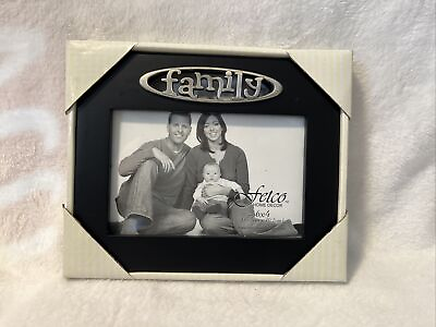 #ad FETCO Wood With Pewter Family Detail6x4 Picture Photo Frame $13.50