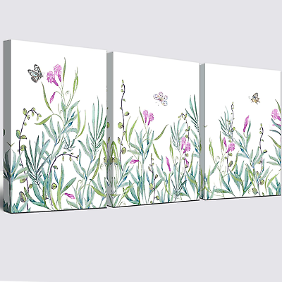#ad Canvas Wall Art Floral Canvas Wall Decor Framed Bathroom Art Wall Collage Kit fo $47.35