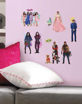 #ad Disney DESCENDANTS wall stickers 24 decals Mal Evie Carlos fairy tale children $14.99