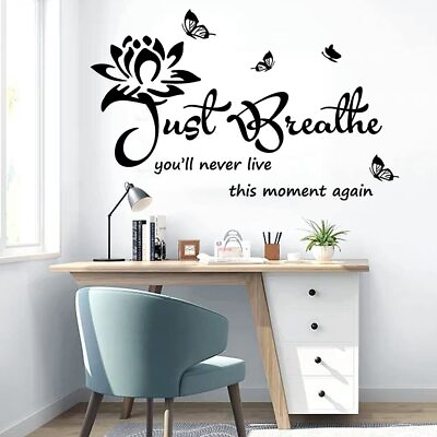 #ad Vinyl Wall Stickers Wall Decor for Living Bedroom Room Yoga Relaxing Nursery ... $16.65