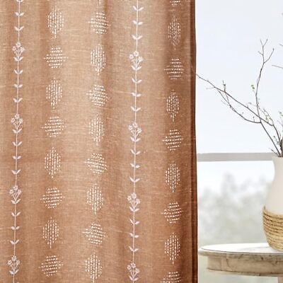 #ad Rustic Terracotta Curtains 84 Inch Length 2 Panels Set for Living RoomPatter... $53.14