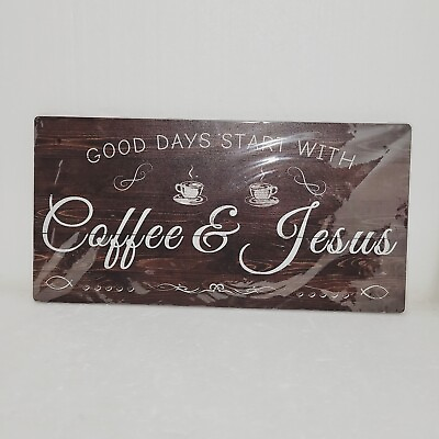 #ad Putuo Decor Coffee Sign Kitchen Coffee Bar Decor 12x6 Hanging Plaque Gifts $11.43