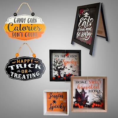 #ad #ad 6 Pc Bundle Of Halloween Decorations Wall Door Hanging Plaque Autumn Decor $29.49