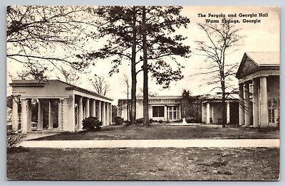 #ad Postcard Vintage GA Warm Springs Georgia Hall Pergola 9832 $1.87