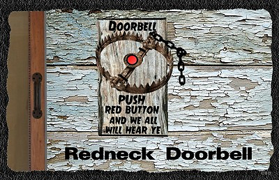 #ad #ad Redneck Doorbell WALL DECOR RUSTIC PRIMITIVE HARD WOOD SIGN PLAQUE $14.99