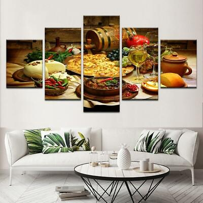 #ad #ad Restaurant Kitchen Food Framed 5 Piece Canvas Wall Art Painting Wallpaper Poster $119.00