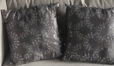 #ad 2 Satin Decor Pillows with Sequins $8.00