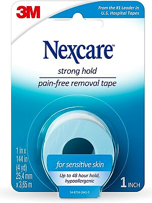 #ad Nexcare First Aid TapeStrong Hold Pain Free Removal Tape 1 Inch x 4 Yards3 PK $23.20
