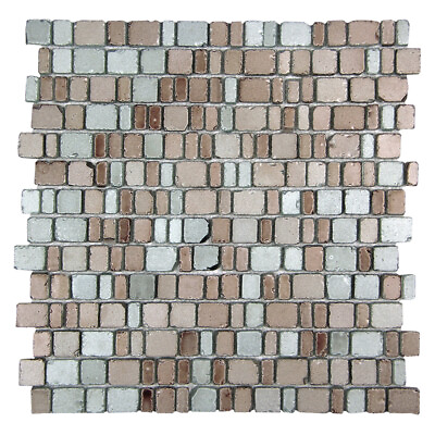 #ad Rustic Glass Tile Ice Age Mosaic Bricks Fireplace Kitchen Backsplash Wall Silver $142.39