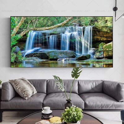 #ad Waterfall Landscape Canvas Painting Canvas Wall Art Canvas Print Art Wall Poster $17.85