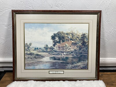 #ad Victorian Countryside landscape wall art framed print The Ford by Robert Gallon GBP 60.00