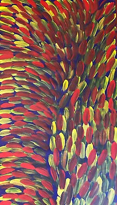 #ad Gloria Petyarre Large GORGEOUS PAINTING Top Aboriginal Art Leaf Dreaming $4500.00