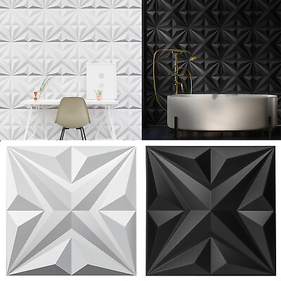 #ad Art3d 12 Pack 19.7quot; x 19.7quot; PVC 3D Wall Panel Star Textured Design 32 Sq.ft $69.99