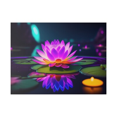 #ad #ad Neon Waterlily Flower Canvas Wall Art Unreal Series by Stephen Chambers $194.06