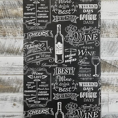 #ad #ad Norwall Black and White Chalkboard Wine Wallpaper Modern Farmhouse Kitchen $7.50