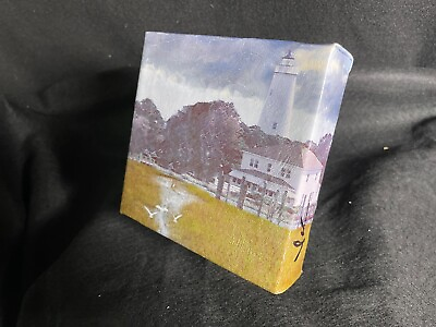 #ad 6 x 6 Ocracoke Island Lighthouse Outer Banks Wall Art Painting on Canvas $69.00
