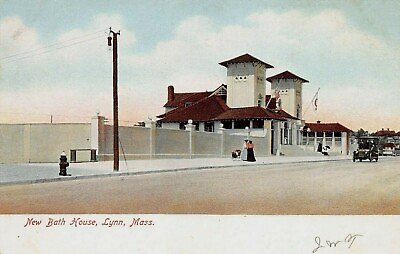 #ad New Bath House Lynn Massachusetts Early Postcard Unused $12.00