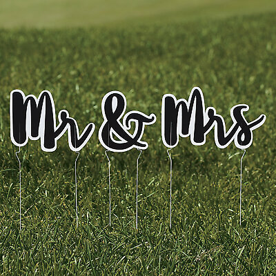 #ad Mr. amp; Mrs. Yard Sign Set Party Decor 3 Pieces $14.75