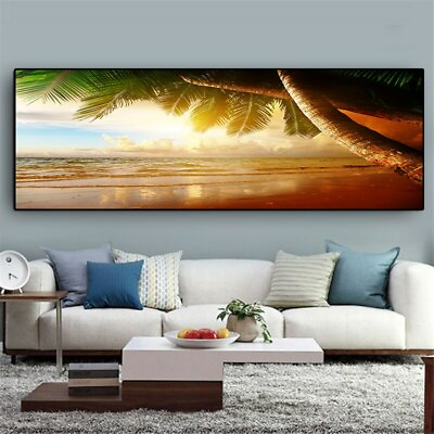 #ad Sea Beach Landscape Canvas Painting Posters Prints Canvas Wall Art Wall Pictures $32.89