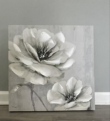 #ad Gallery Wrapped black and white magnolia Wall Art print On Canvas 20x20 in $24.00