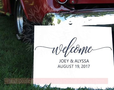 #ad Welcome Wedding Vinyl Lettering Sticker Wall Decals Personalized Home Decor Gift $17.48