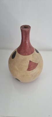 #ad African Vase Bud Vase Afrique. Jar Pattern Painted Handmade $74.05