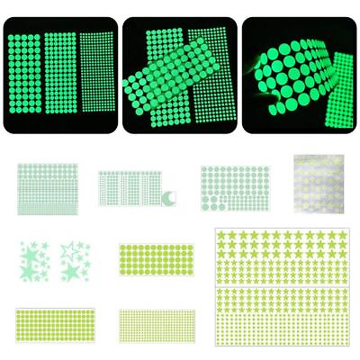 #ad Luminous Wall Stickers For Kids Rooms Dots Stars Ceiling Decals Glowing 232s $1.39