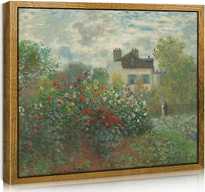#ad Vintage Canvas Wall Art for Living Room 8×10In Framed Wall Decor Monet Flower $15.61