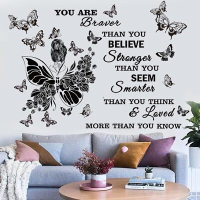 #ad Inspirational Wall Decals You are Quote Wall Stickers Peel and Stick Wall Decor $17.53