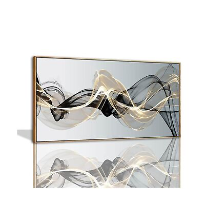 #ad Abstract Wall Art for Living Room Black and Gold Bedroom Wall Decor Above Bed... $168.66