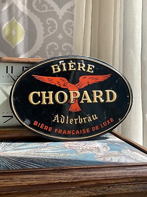#ad #ad Vintage Decor Biere Chopard Adlerbrau Metal Plate Brewery Eagle Collectible $399.99