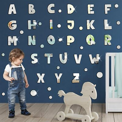 #ad Acrylic Mirror Wall Sticker Alphabet Wall Decals Letters Mirror Wall Decor fo... $29.03