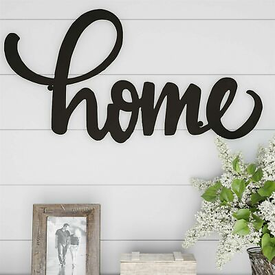 #ad Home in Cursive Rustic Metal Cutout Sign 3D Look Wall Hanging Decor 24 x 12 $19.99