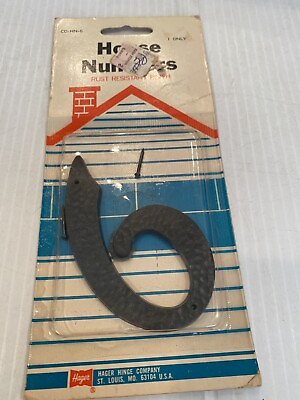 #ad Vintage House Number 6 NOC 4” Black Mid Century By Hager Hinge Co Six $12.99