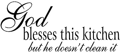 #ad GOD BLESSES THIS KITCHEN Vinyl Wall Art Decal Decor Lettering Words Quote $11.11