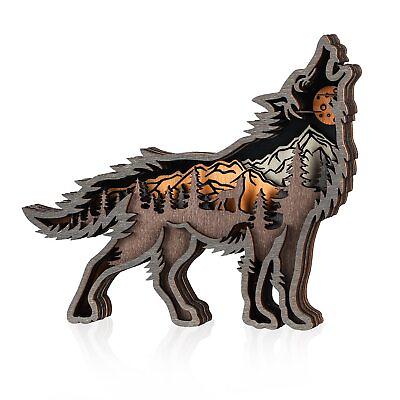 #ad Wooden Forest Wolf DecorCabin Decor Rustic Decor Wall Decorations for Bedroom... $21.56